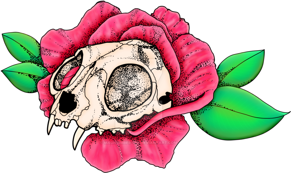 Rose Tattoo By Magicamber-ink - Garden Roses - Free Transparent PNG Clipart Images Download. - Transparent PNG Free Download