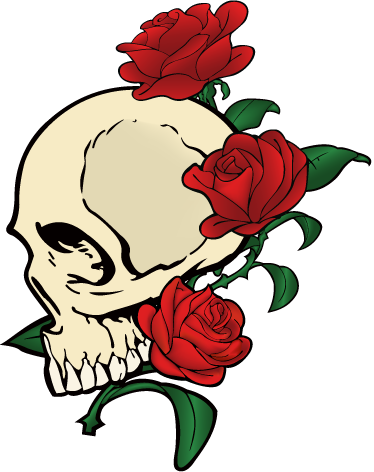 Skull & Roses Laptop Sticker - Skull And Roses Vector - Free Transparent PNG Clipart Images Download. - Transparent PNG Free Download
