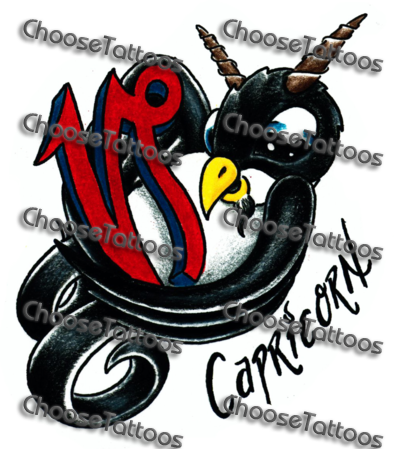 Latest Red Ink Capricorn Tattoo Design - Illustration - Free Transparent PNG Clipart Images Download. - Transparent PNG Free Download