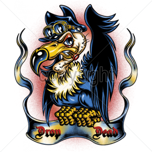 7242 Drop Dead Vulture Tattoo - Drop Dead T Shirt - Free Transparent PNG Clipart Images Download. - Transparent PNG Free Download