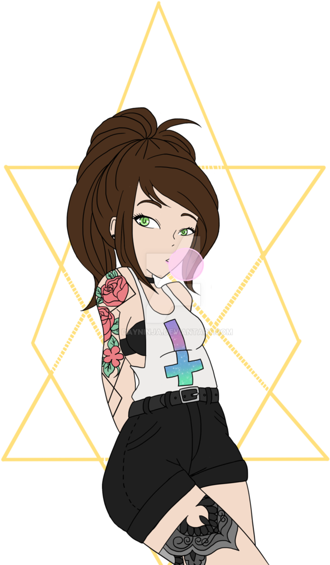 Tattoo Girl By Dayninja - Cartoon - Free Transparent PNG Clipart Images Download. - Transparent PNG Free Download