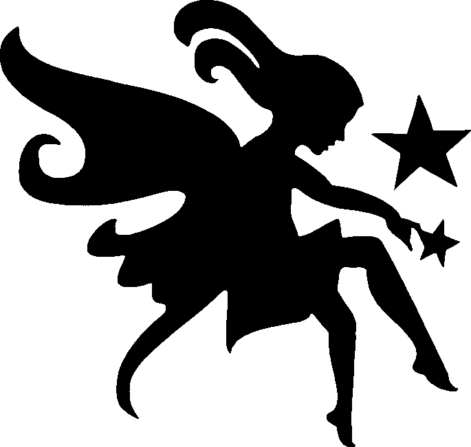 Cool Silhouette Fairy With Stars Tattoo Stencil - Fairy Stencil Art - Free Transparent PNG Clipart Images Download. - Transparent PNG Free Download