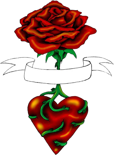 Love Tattoo Clipart Rose - Rose With A Heart - Free Transparent PNG Clipart Images Download. - Transparent PNG Free Download