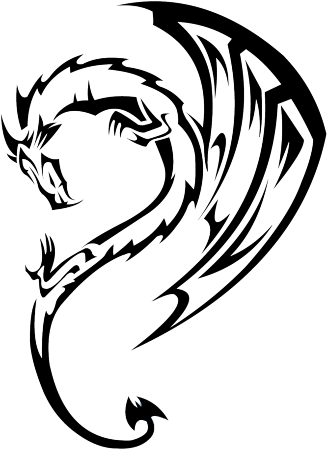 Dragon Tattoos Png Transparent Images Png All Simple - Tribal Dragon - Free Transparent PNG Clipart Images Download. - Transparent PNG Free Download