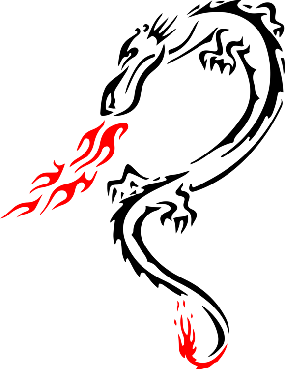Dragon Stencil Tattoo Line Art - Red Dragon Fire Breath 7 Ceramic Travel Mug - Free Transparent PNG Clipart Images Download. - Transparent PNG Free Download