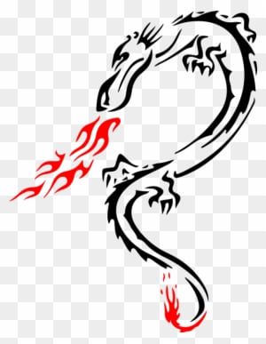 Dragon Stencil Tattoo Line Art - Red Dragon Fire Breath 7 Ceramic Travel Mug - Free Transparent PNG Clipart Images Download. - Transparent PNG Free Download