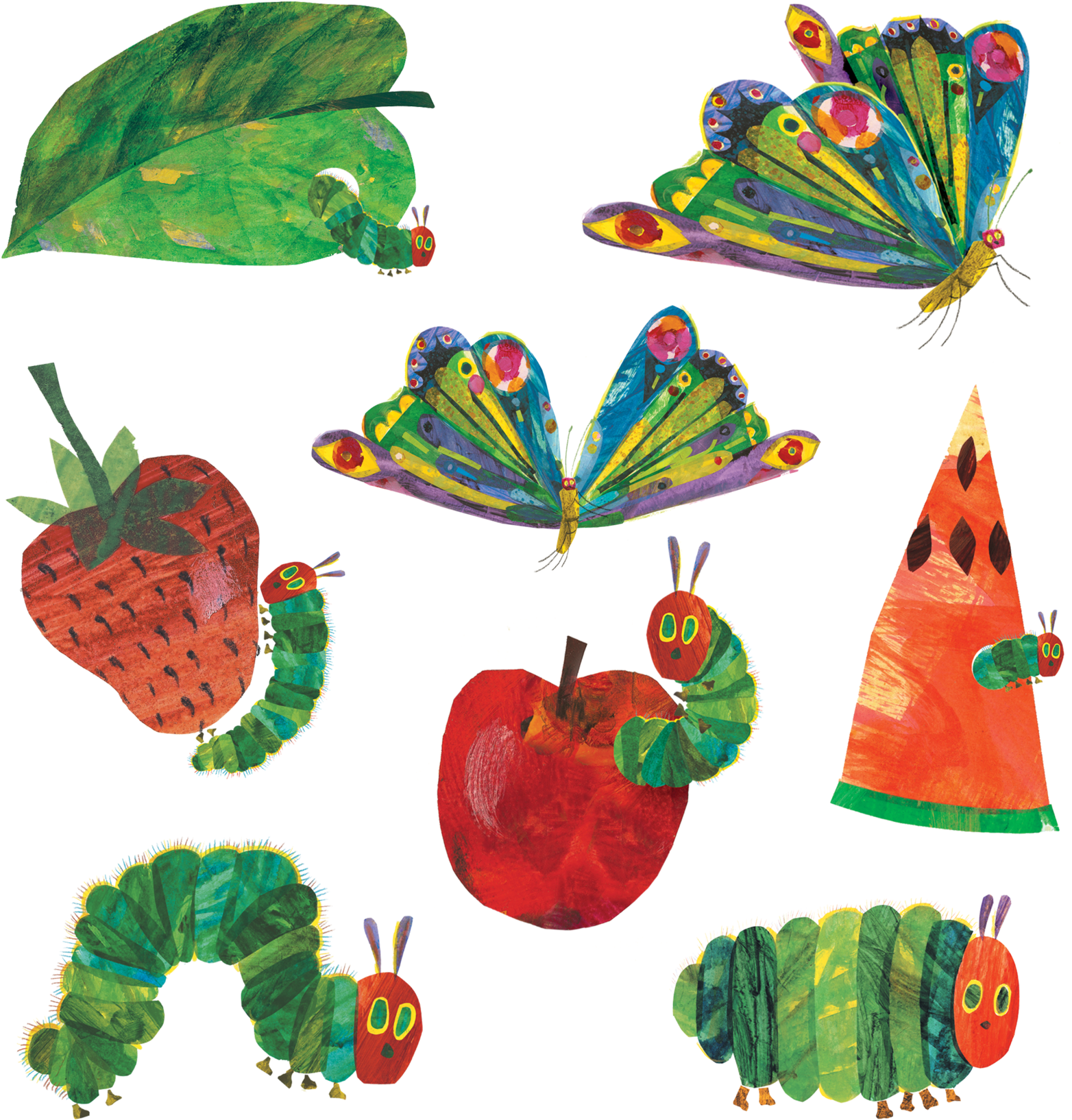 The Very Hungry Caterpillar Set By The World Of Eric - Very Hungry Caterpillar - Free Transparent PNG Clipart Images Download. - Transparent PNG Free Download