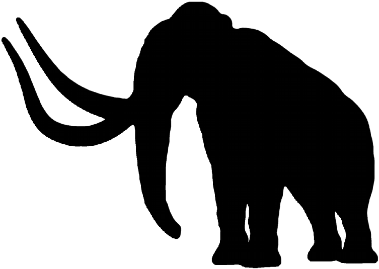 Simple Full Black Mammoth With Huge Horns Tattoo Design - Mammoth Silhouette Png - Free Transparent PNG Clipart Images Download. - Transparent PNG Free Download