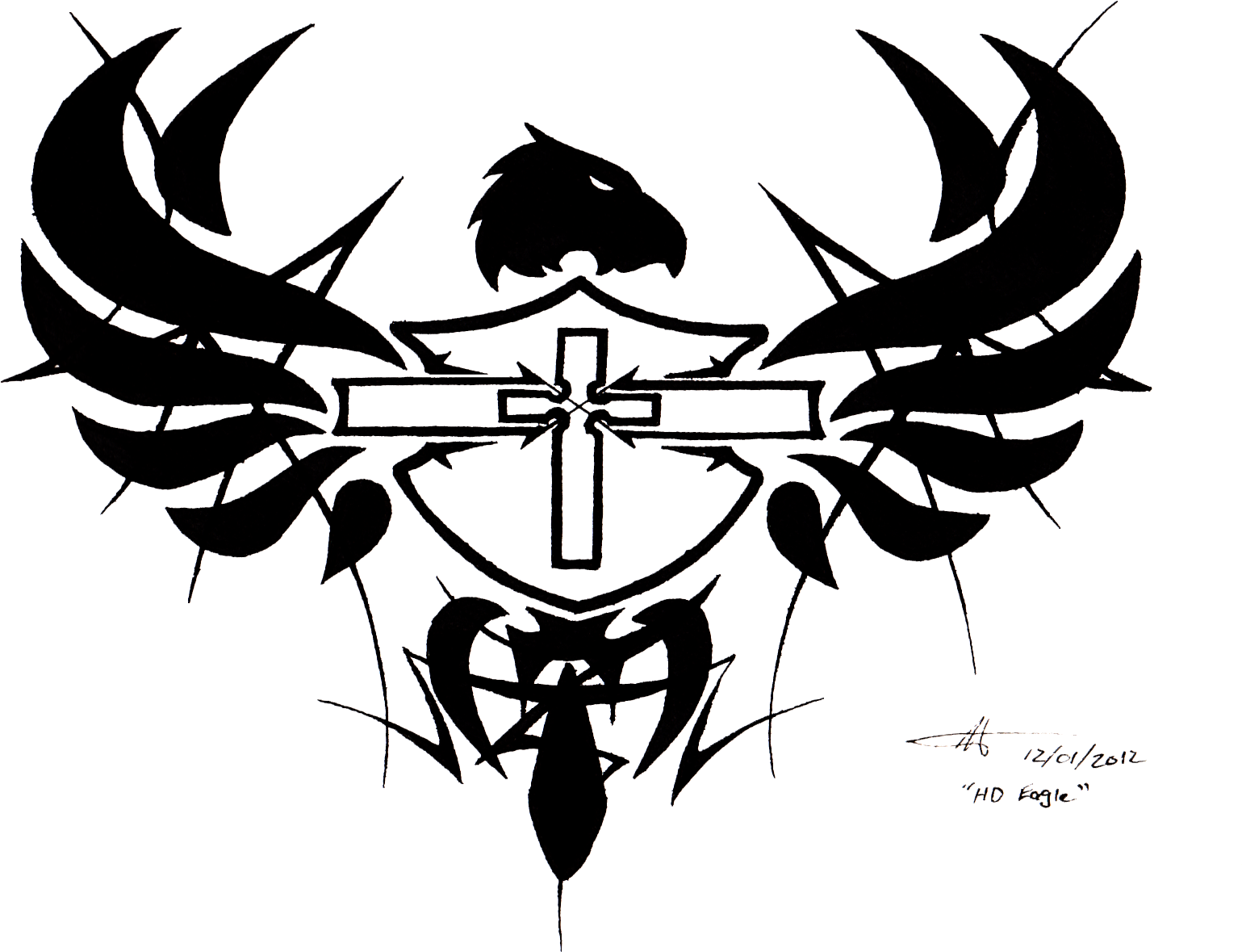 Drawn Shield Wing Tattoo - Drawn Shield Wing Tattoo - Free Transparent PNG Clipart Images Download. - Transparent PNG Free Download