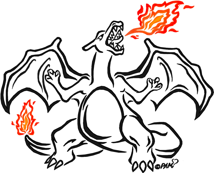 Tribal Charizard Design Tattoos - Tribal Charizard Design Tattoos - Free Transparent PNG Clipart Images Download. - Transparent PNG Free Download