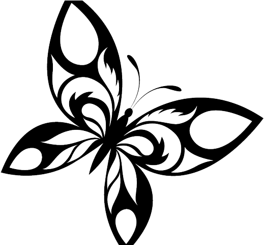 Gothic Clipart Tattoo Border - Tribal Black And White Butterfly - Free Transparent PNG Clipart Images Download. - Transparent PNG Free Download