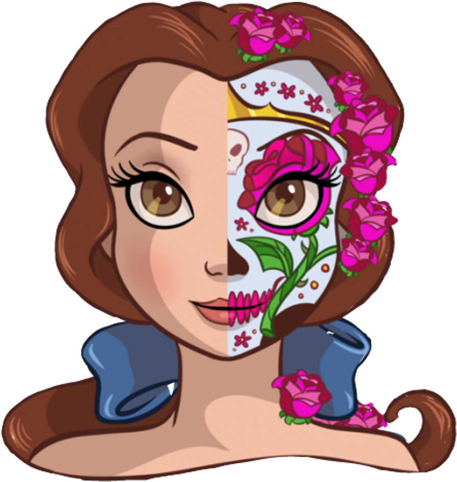 Princess Clip Face - Day Of The Dead Belle - Free Transparent PNG Clipart Images Download. - Transparent PNG Free Download