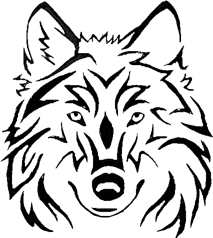 Gray Art Clip Trace - Black And White Clipart Tribal Wolf - Free Transparent PNG Clipart Images Download. - Transparent PNG Free Download