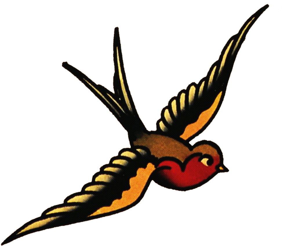 And Tattoo School Old Tattoos Flash Clipart - American Traditional Swallow Tattoos, HD Png Download - Transparent PNG Free Download