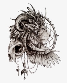 Shiva Tattoo Png - Lion Dream Catcher Tattoo, Transparent - Transparent PNG Free Download