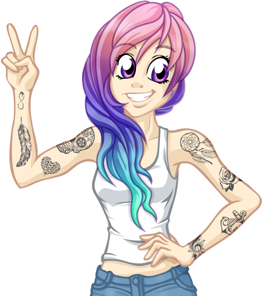 Tattoo Girl Stickers, HD Png Download - Transparent PNG Free Download