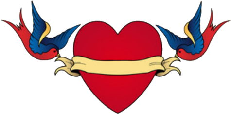 #sparrow #sparrows #hearttattoo #sparrowtattoo #lovetattoo - Heart Old School Tattoo, HD Png Download - Transparent PNG Free Download
