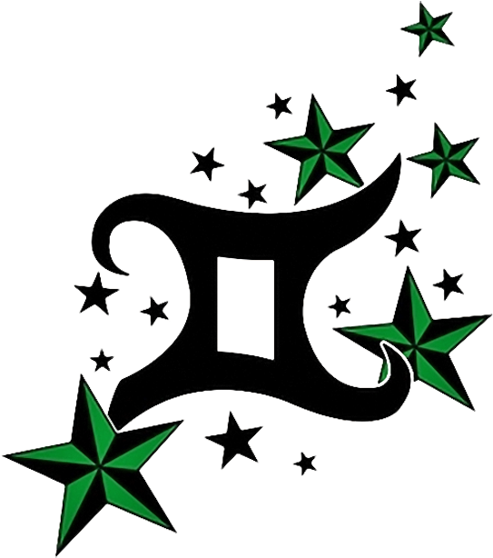 Gemini With Stars Tattoo Designs, HD Png Download - Transparent PNG Free Download