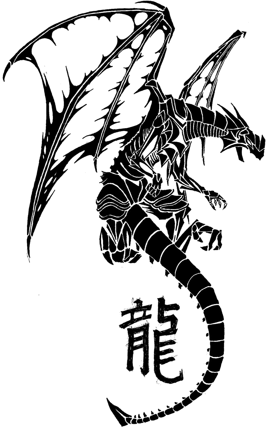 Dragon Tattoo Png Image Background - Tribal Tattoos Of Dragons, Transparent - Transparent PNG Free Download