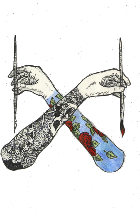 Source - 40 - Media - Tumblr - Com - Report - Paint - Color Vs Black Grey Tattoo, HD Png Download - Transparent PNG Free Download