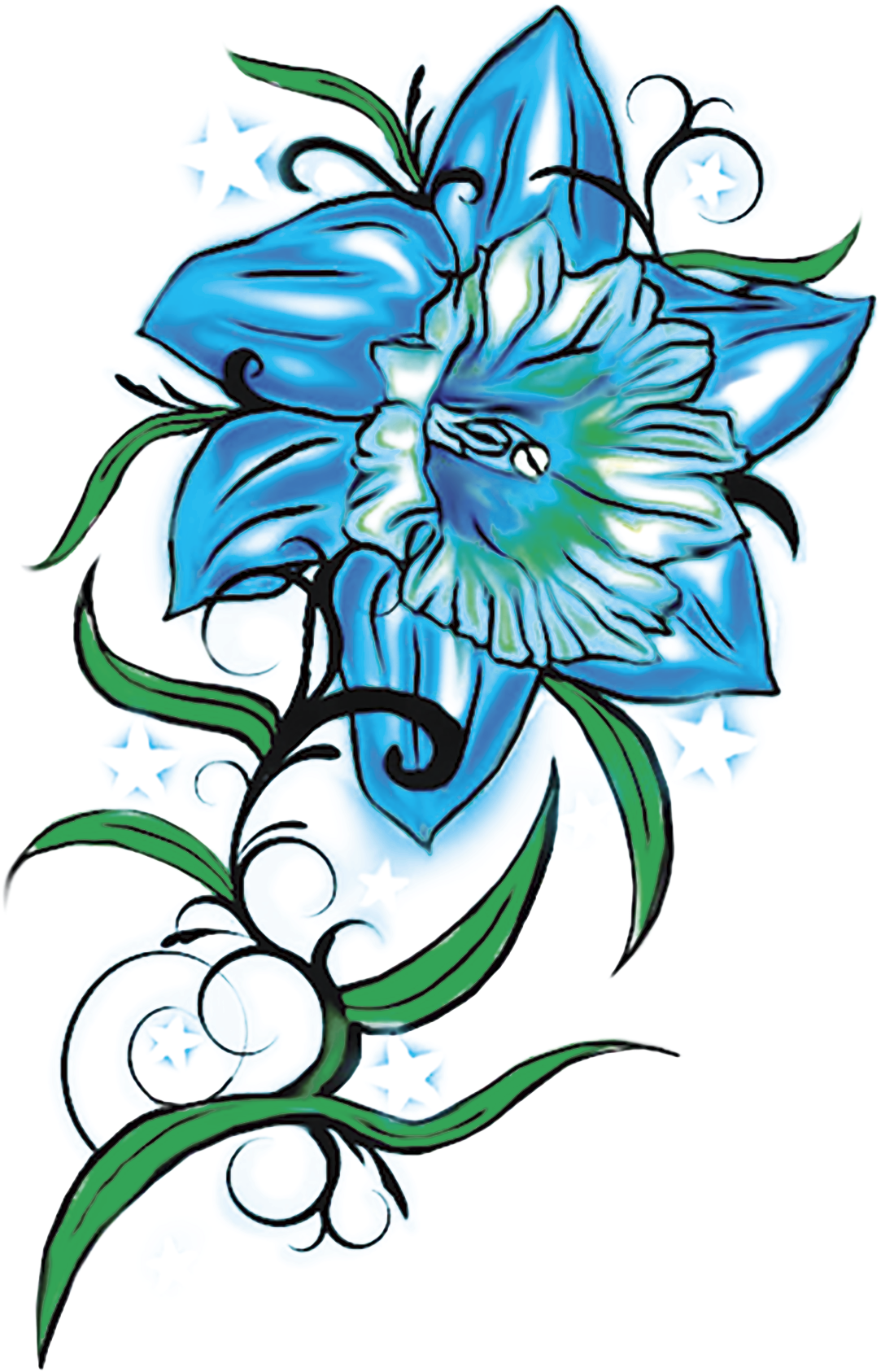Transparent Blue Frog Png - Daffodils Tattoos Designs, Png Download - Transparent PNG Free Download