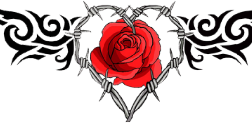 Barb Wire Heart Tattoo , Png Download - Rose Barb Wire Tattoo, Transparent - Transparent PNG Free Download