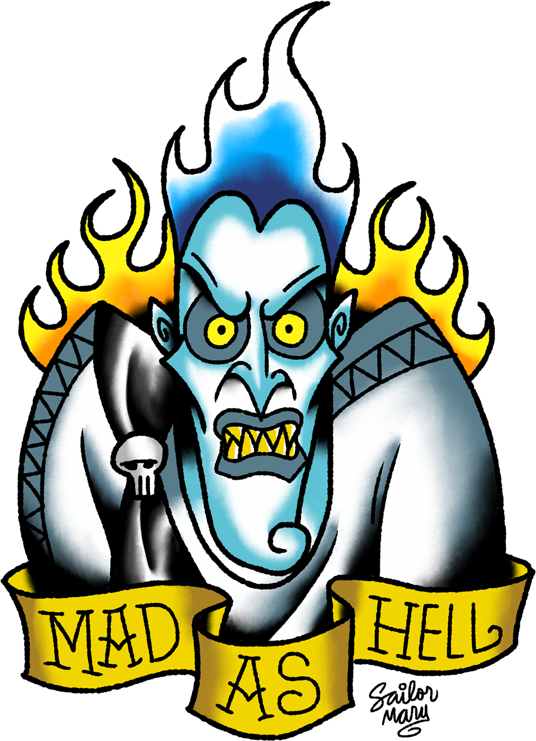 Disney Villain Tattoo Flash On Behance - Disney Villains Tattoo Art, HD Png Download - Transparent PNG Free Download