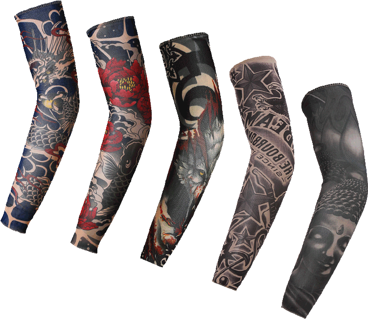 Ice Silk Sleeves Men And Women Sun Tattoo Tattoo Arm - Arm Tattoo Png Hd, Transparent - Transparent PNG Free Download