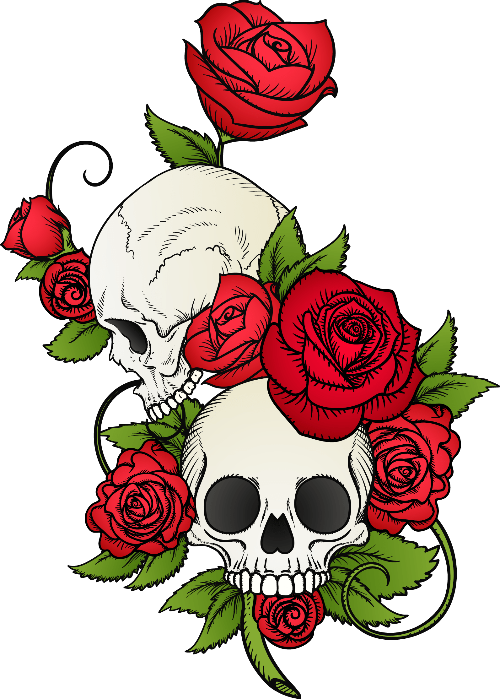Tattoo Png - Skull Roses, Transparent - Transparent PNG Free Download