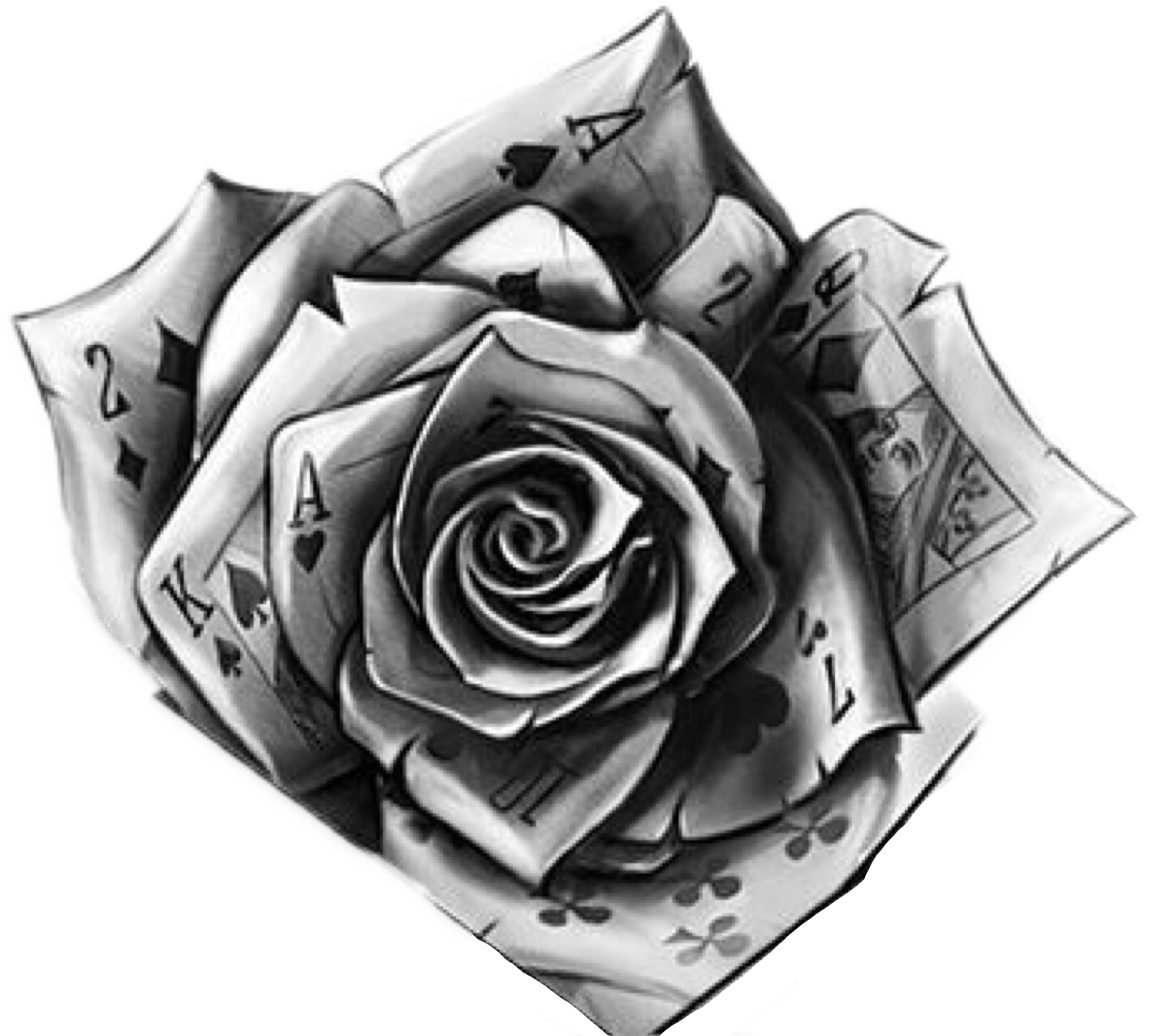 Transparent Rose Vine Png - Rose Playing Cards Tattoo, Png Download - Transparent PNG Free Download