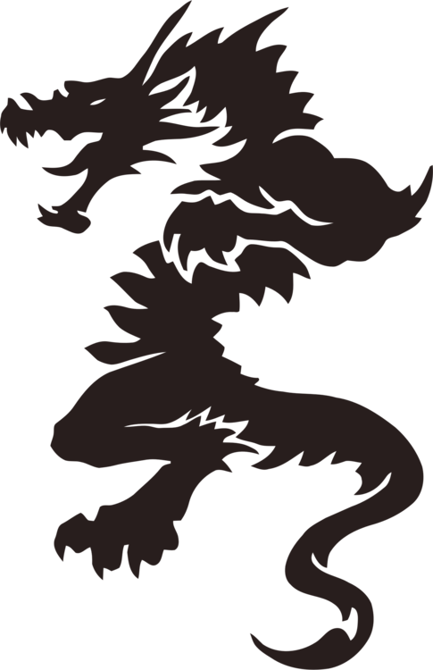 Visual Arts,art,monochrome Photography - Simple Dragon Tattoo Outline, HD Png Download - Transparent PNG Free Download