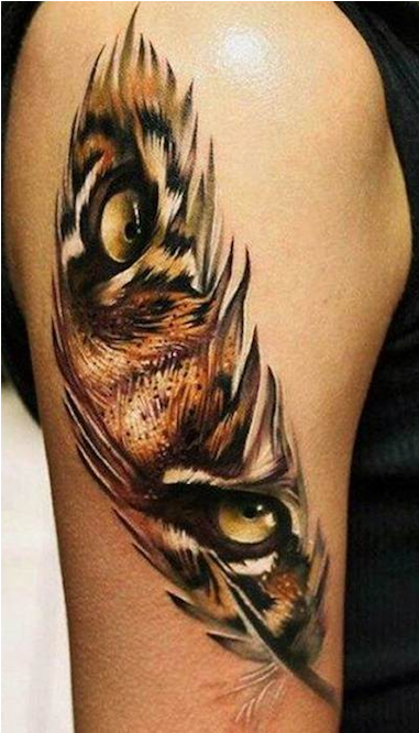 Feather Tiger Tattoo, HD Png Download - Transparent PNG Free Download