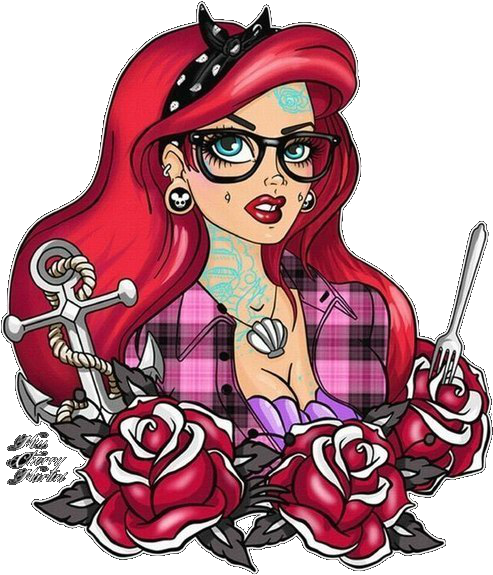 Ariel Tattoo Disney Princess Tiana Princess Jasmine - Ariel Tattooed Disney Princess, HD Png Download - Transparent PNG Free Download