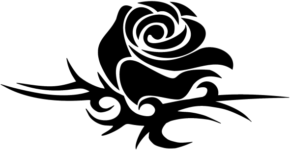 Rose Tribal Tattoo Png, Transparent - Transparent PNG Free Download
