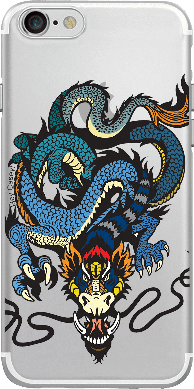 Dragon Tattoo Phone Case" Class= - Black And White Dragon Head Tattoo, HD Png Download - Transparent PNG Free Download