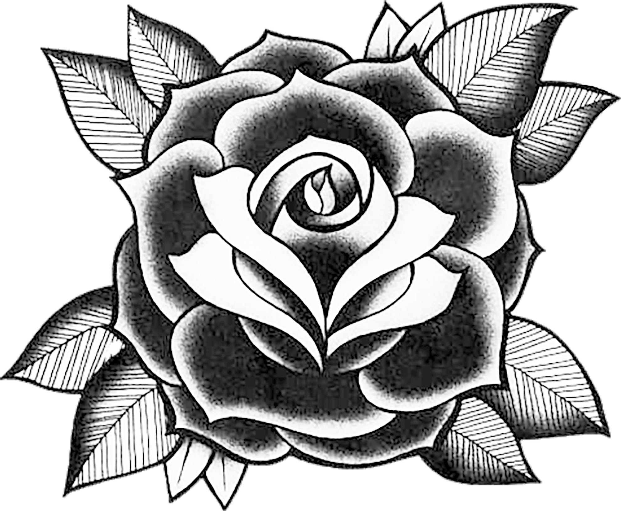 Old School Tattoo Rose Design, HD Png Download - Transparent PNG Free Download