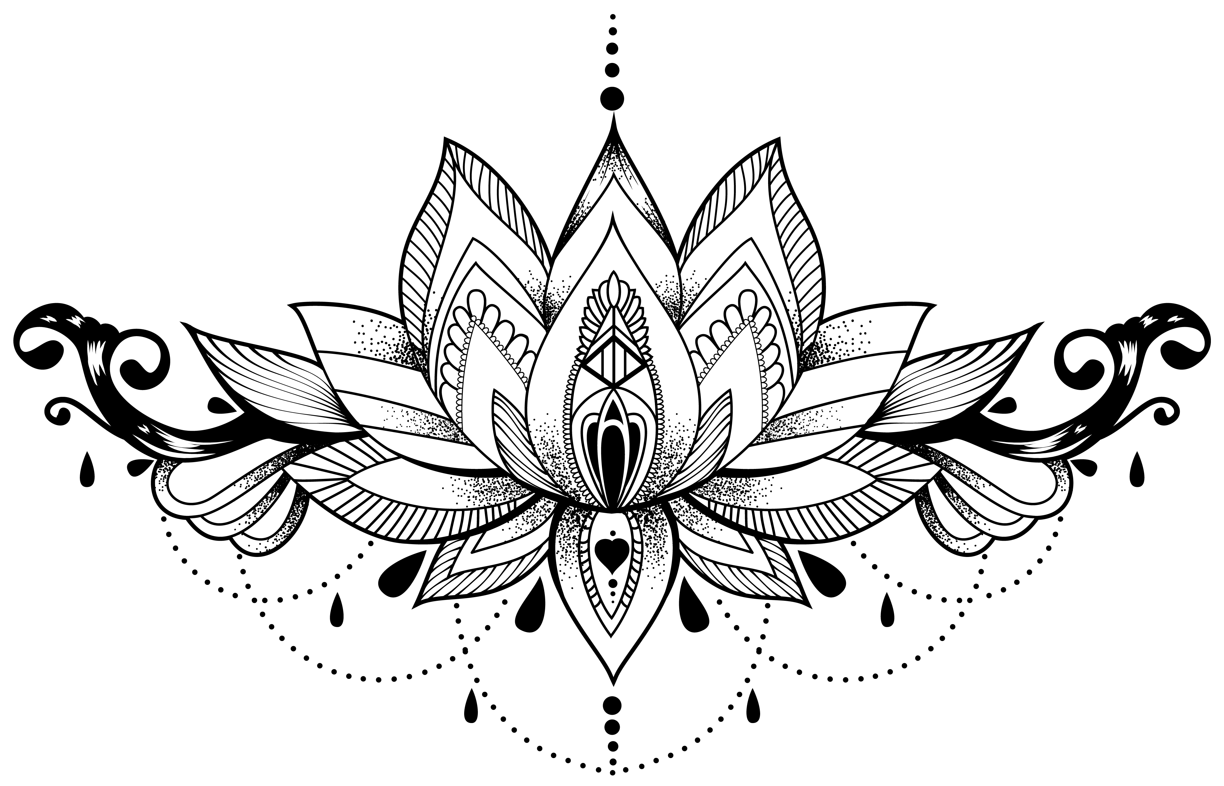 Clip Art Tattoos Png Transparent Images - Transparent Lotus Flower Outline, Png Download - Transparent PNG Free Download