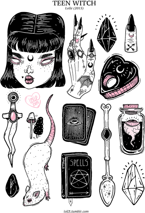 Png Black And White Download Teen Witch Lolle Art Dagger - Teen Witch, Transparent - Transparent PNG Free Download