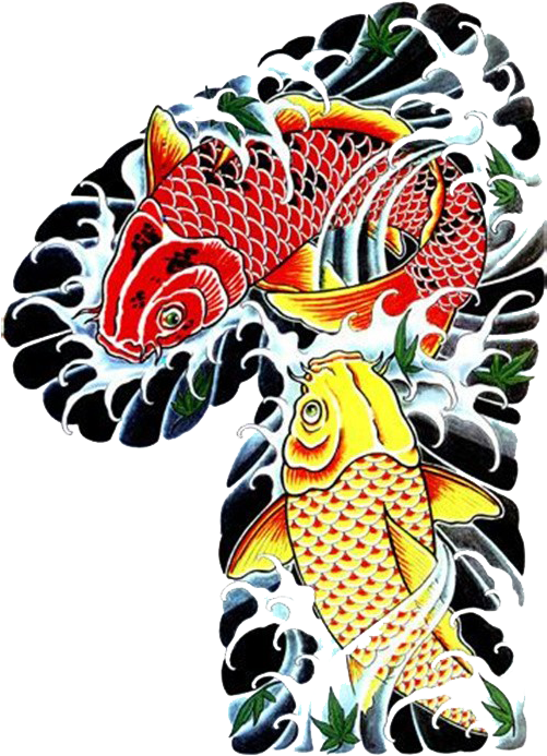 Koi Tattoo Flash Body Piercing Irezumi Pisces Clipart - Irezumi Png, Transparent - Transparent PNG Free Download