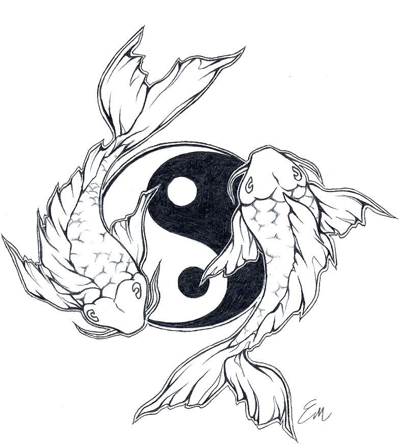 Graphic Transparent Library Yinyang Koi Fish Design, HD Png Download - Transparent PNG Free Download