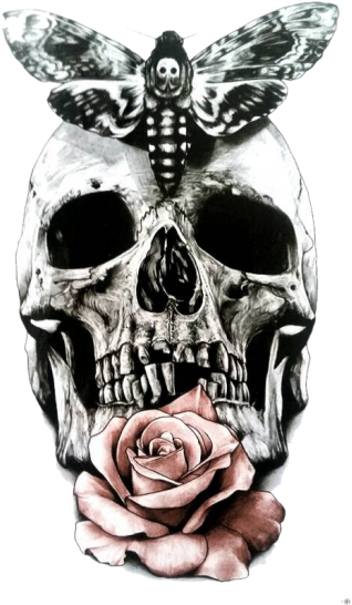 Body Tattoos Temporary Skull Tattoo Sticker Abziehtattoo, HD Png Download - Transparent PNG Free Download