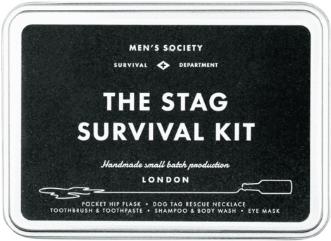 Stag Survival Kit Design By Men"s Society - Label, HD Png Download - Transparent PNG Free Download