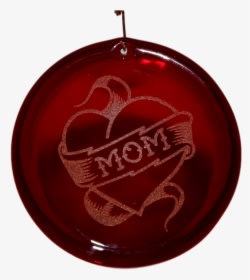 Mom Tattoo Suncatcher Etched - Heart, HD Png Download - Tattoo Transparent PNG Free Download
