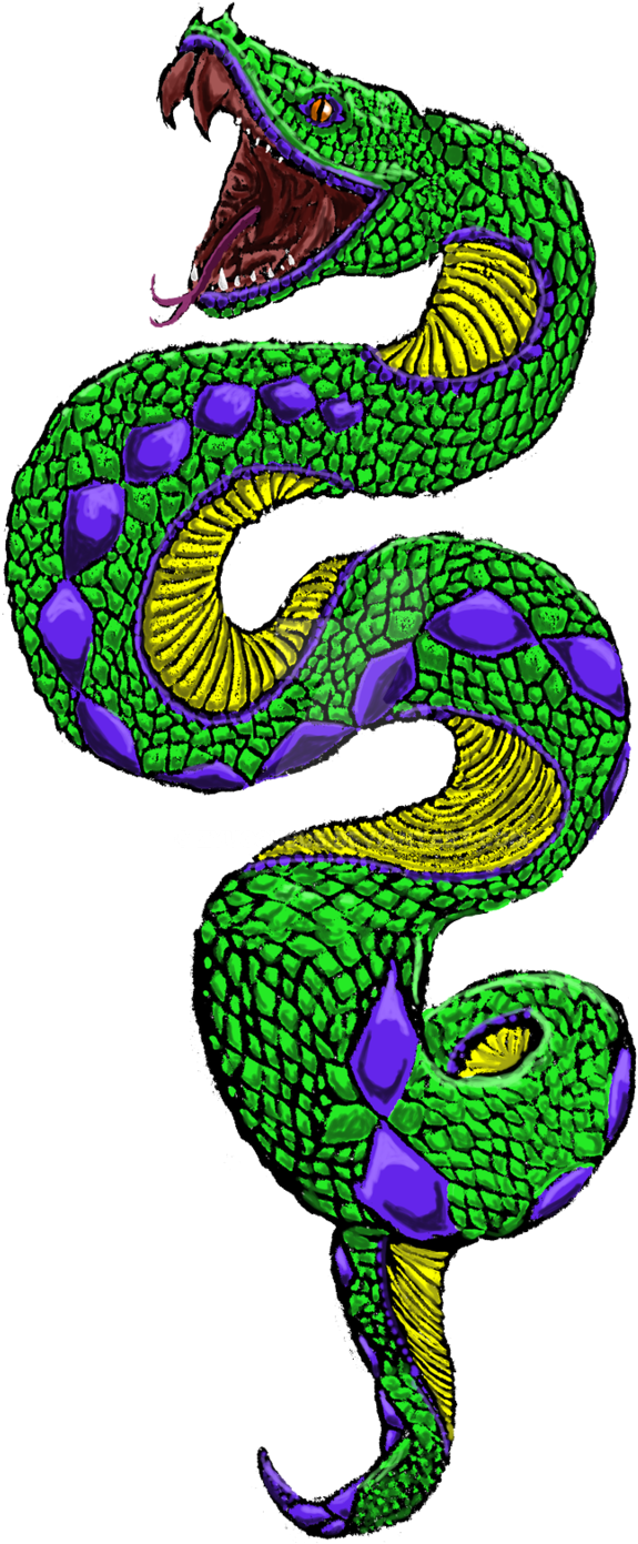 Snake Tattoo Clip Art - Green Snake Tattoo Art, HD Png Download - Transparent PNG Free Download