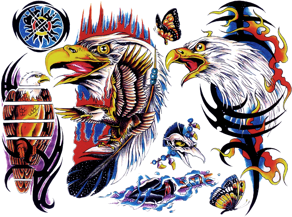 Us Eagle Belly Tattoo Design Photo - Full Sleeve Color Tattoo Png, Transparent - Transparent PNG Free Download