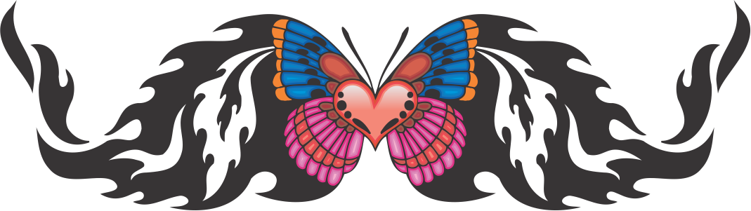 Tribal Butterfly Tattoo Colored Decal - Tattoo Clipart Butterfly Transparent, HD Png Download - Transparent PNG Free Download