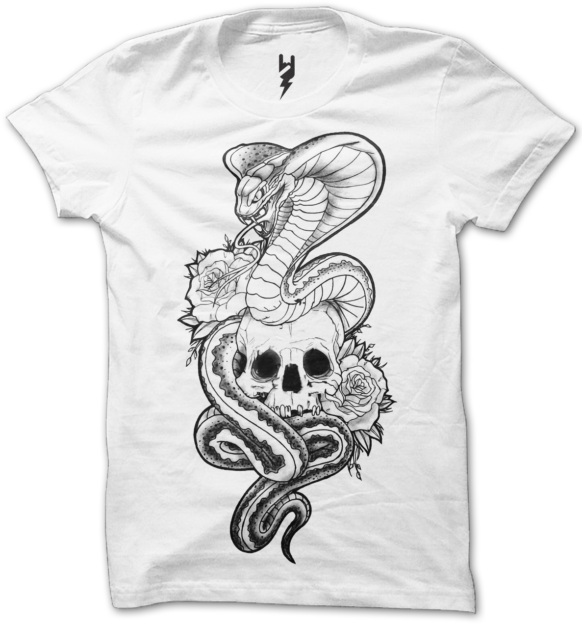 Skull X Snake Tattoo From Xteas Created For The Launch - Skull Roses And Snake Tattoo, HD Png Download - Transparent PNG Free Download