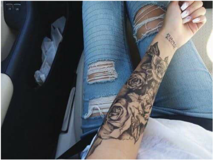 Rose Tattoo On Arm, HD Png Download - Transparent PNG Free Download