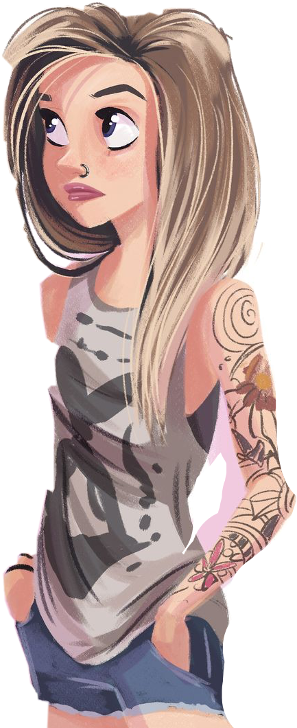 Cartoon Girls With Tattoos, HD Png Download - Transparent PNG Free Download