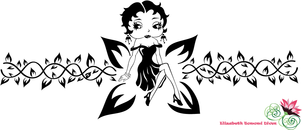 Betty Boop And Butterfly Tattoo Design - Betty Boop Tattoo Designs, HD Png Download - Transparent PNG Free Download